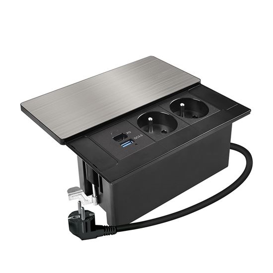 Vestavná zásuvka s bezdrátovým nabíjením 65W 2Z + USB-A + USB-C