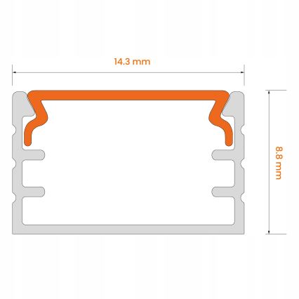 Vestavný profil pro LED pásky 1 m černá/bílá