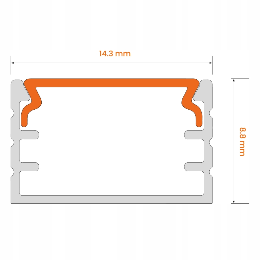 Vestavný profil pro LED pásky 1 m černá/bílá