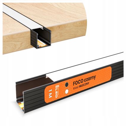 Vestavný profil pro LED pásky 1 m černá/bílá