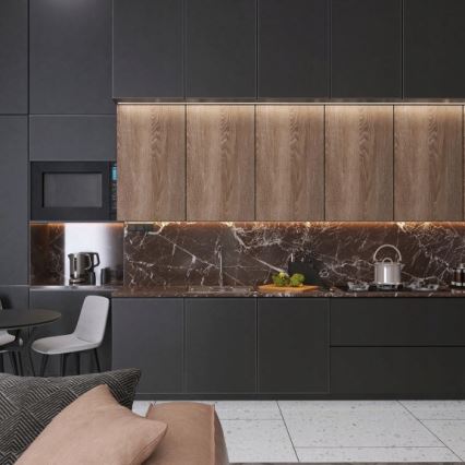 Vestavný profil pro LED pásky 1 m černá/čirá