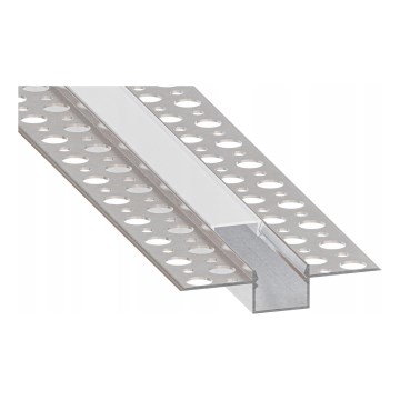 Vestavný profil pro LED pásky 1 m stříbrná/bílá