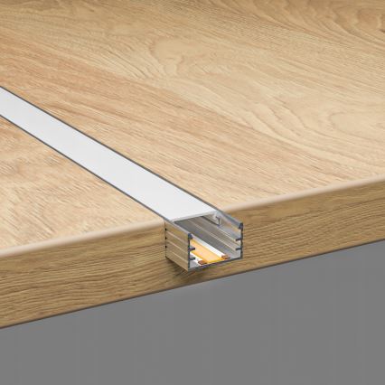 Vestavný profil pro LED pásky 1 m stříbrná/bílá