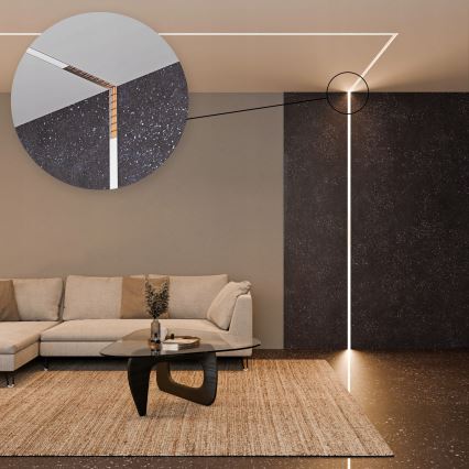 Vestavný profil pro LED pásky 1 m stříbrná/bílá