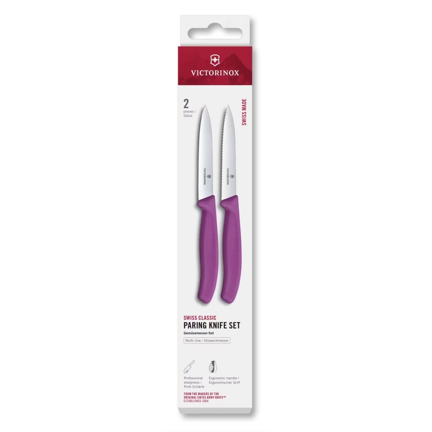 Victorinox - Sada kuchyňských nožů na zeleninu SWISS CLASSIC 10 cm 2 ks fialová