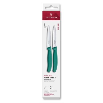 Victorinox - Sada kuchyňských nožů na zeleninu SWISS CLASSIC 10 cm 2 ks tyrkysová