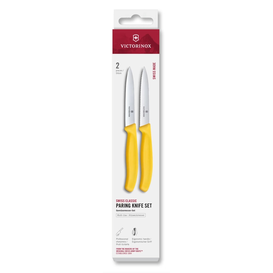 Victorinox - Sada kuchyňských nožů na zeleninu SWISS CLASSIC 10 cm 2 ks žlutá