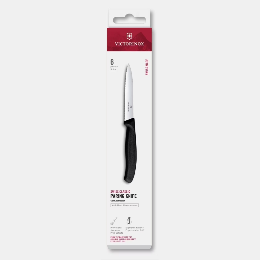 Victorinox - Sada kuchyňských nožů na zeleninu SWISS CLASSIC 10 cm 6 ks černá