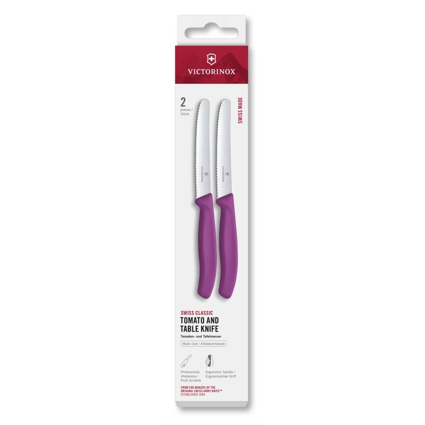 Victorinox - Sada kuchyňských nožů na zeleninu SWISS CLASSIC 11 cm 2 ks fialová