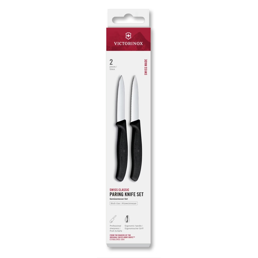Victorinox - Sada kuchyňských nožů na zeleninu SWISS CLASSIC 8 cm 2 ks černá
