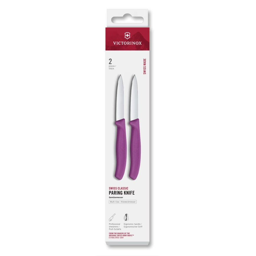 Victorinox - Sada kuchyňských nožů na zeleninu SWISS CLASSIC 8 cm 2 ks fialová