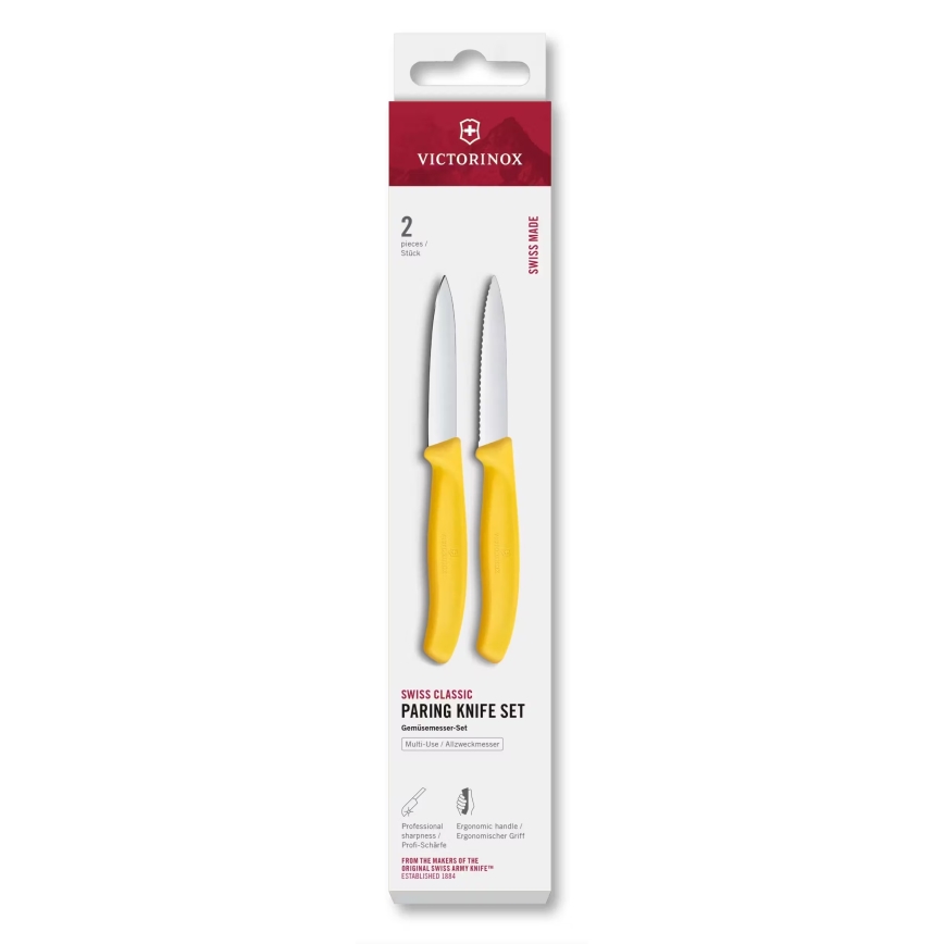 Victorinox - Sada kuchyňských nožů na zeleninu SWISS CLASSIC 8 cm 2 ks žlutá