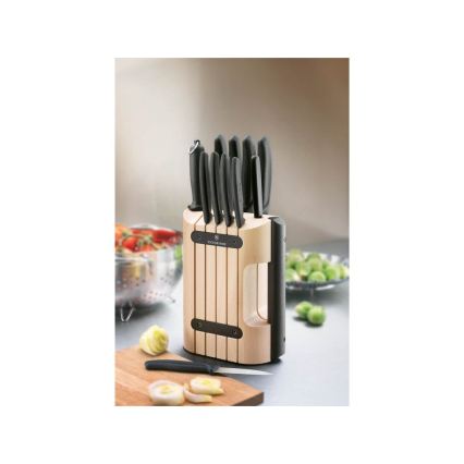 Victorinox - Sada kuchyňských nožů ve stojanu SWISS CLASSIC 12 ks buk/béžová