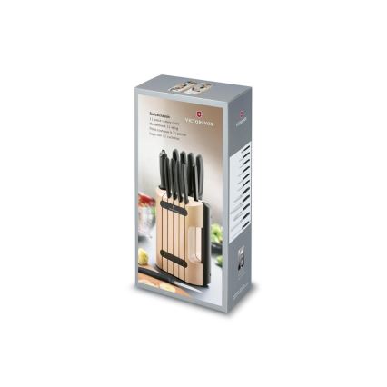 Victorinox - Sada kuchyňských nožů ve stojanu SWISS CLASSIC 12 ks buk/béžová