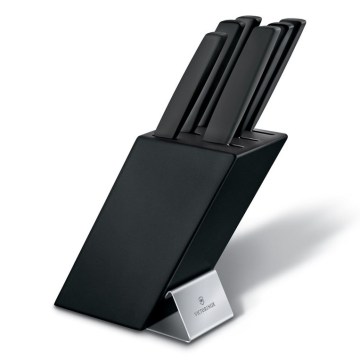 Victorinox - Sada kuchyňských nožů ve stojanu SWISS MODERN 7 ks buk/černá