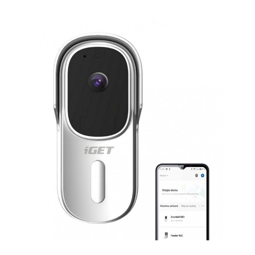 Videozvonek se senzorem pohybu Full HD 1080p 5200 mAh IP65 Wi-Fi bílá