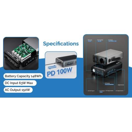 Viking - Bateriový generátor s LED displejem Power Delivery 10000 mAh