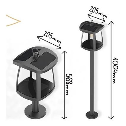Viking - LED Solární lampa se senzorem LED/2W/3,7V IP54 4000K 2000 mAh