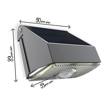 Viking - LED Solární nástěnné svítidlo se senzorem LED/3,7V IP54 3000/4000K 2000 mAh