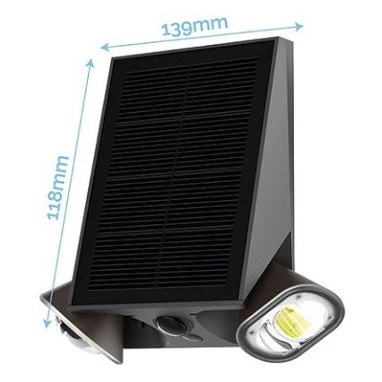 Viking - LED Stmívatelné solární nástěnné svítidlo se senzorem LED/1,3W/3,7V IP44 4000K 2000 mAh