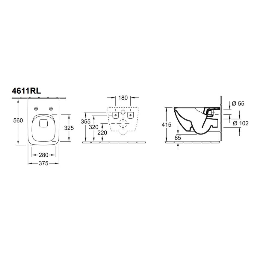 Villeroy & Boch 4611RLR1 - Závěsné WC s prkénkem SoftClose VENTICELLO keramika/bílá