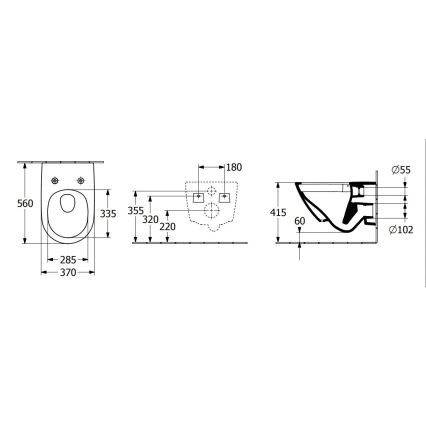 Villeroy & Boch 4670T0T2 - Závěsné WC SUBWAY 3.0 keramika/bílá