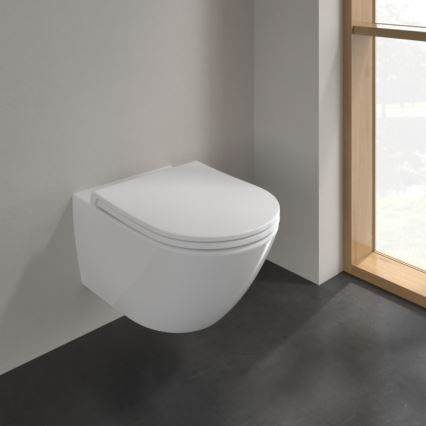 Villeroy & Boch 4670T901 - Závěsné WC s prkénkem SoftClose SUBWAY 3.0 keramika/bílá