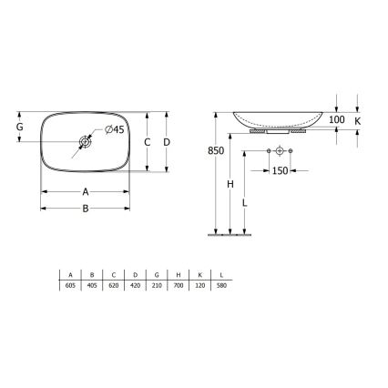 Villeroy & Boch 4A500001 - Umyvadlo na desku LOOP&FRIENDS 62x42 cm keramika/bílá