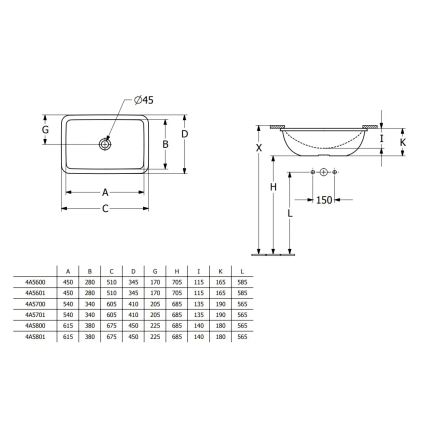 Villeroy & Boch 4A5601R1 - Zápustné umyvadlo LOOP&FRIENDS 45x28 cm keramika/bílá