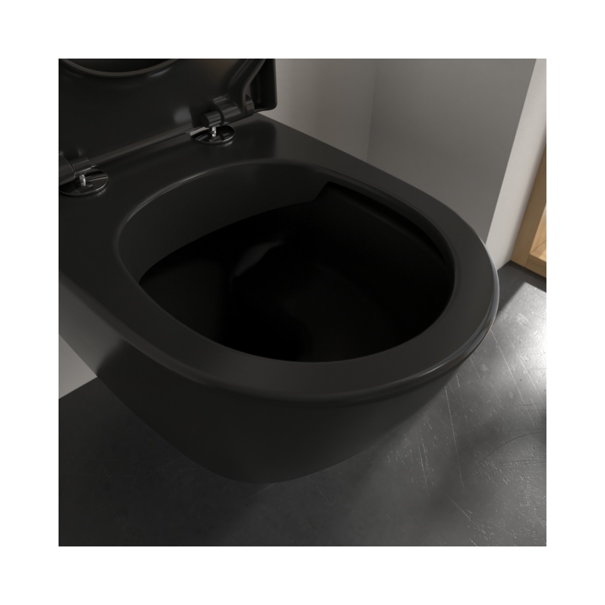 Villeroy & Boch 5614R0R7 - Závěsné WC SUBWAY keramika/černá