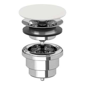 Villeroy & Boch 680800RW - Umyvadlová výpusť bílá/lesklý chrom