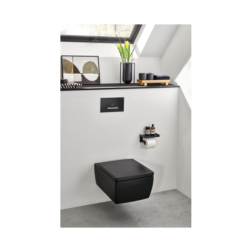 Villeroy & Boch 922169AN - Splachovací tlačítko VICONNECT matná černá/matný chrom