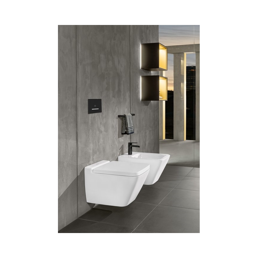 Villeroy & Boch 922169AN - Splachovací tlačítko VICONNECT matná černá/matný chrom
