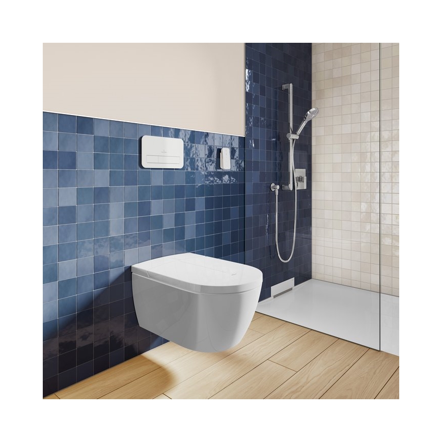 Villeroy & Boch V0E100R1 - Závěsný bidet s prkénkem SoftClose VICLEAN keramika/bílá +dálkové ovládání