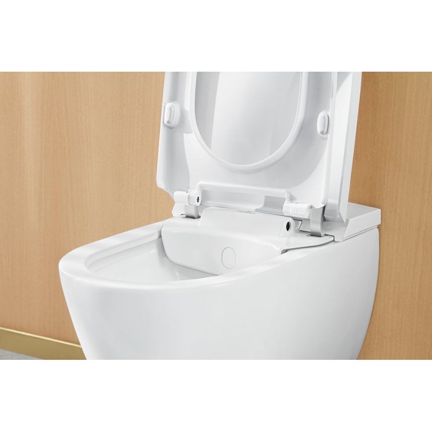 Villeroy & Boch V0E100R1 - Závěsný bidet s prkénkem SoftClose VICLEAN keramika/bílá +dálkové ovládání