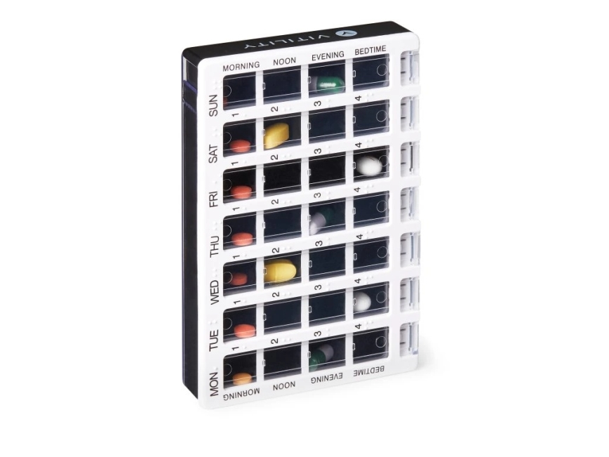 Vitility - Dávkovač léků týdenní bílá/černá