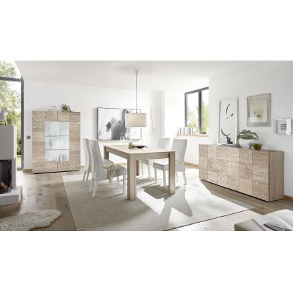 Vitrína ARIA 121x166x43 cm dub sonoma