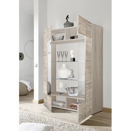 Vitrína ARIA 121x166x43 cm dub sonoma