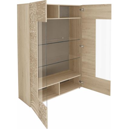 Vitrína ARIA 121x166x43 cm dub sonoma