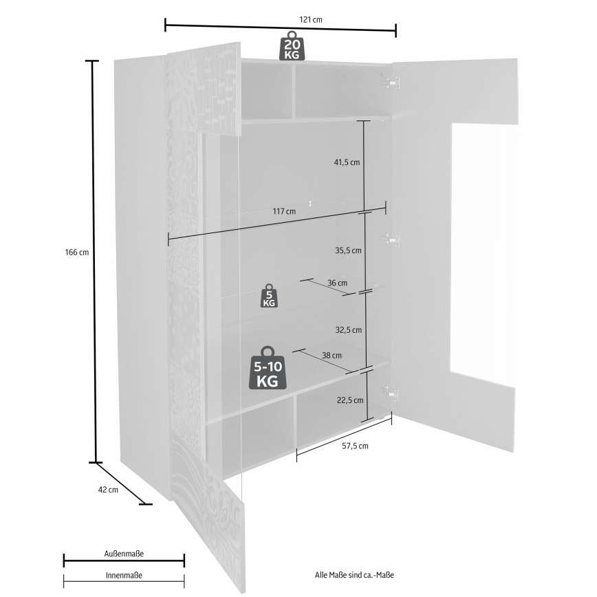 Vitrína ARIA antracit