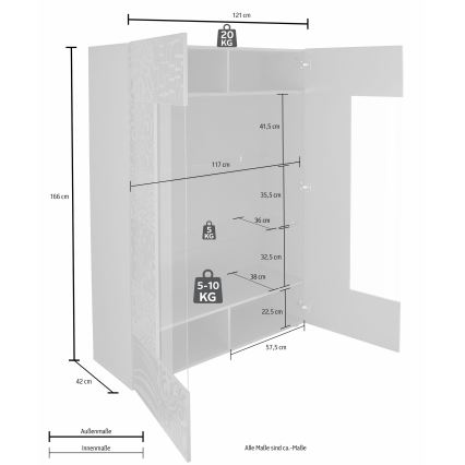 Vitrína ARIA dub sonoma