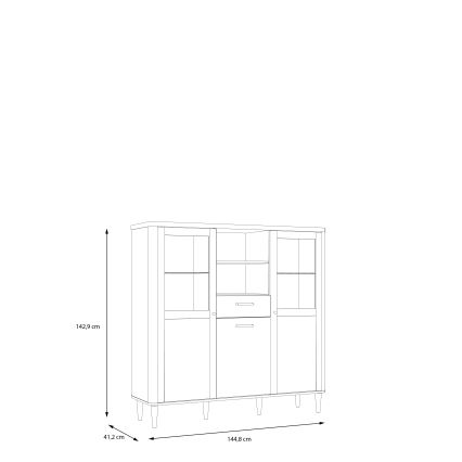 Vitrína VIRO hnědá/béžová