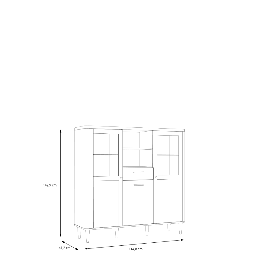 Vitrína VIRO hnědá/béžová