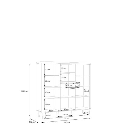 Vitrína VIRO hnědá/béžová