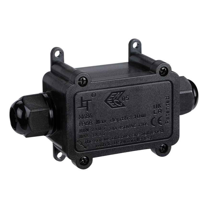 Voděodolná propojovací krabička 24A/230V IP68