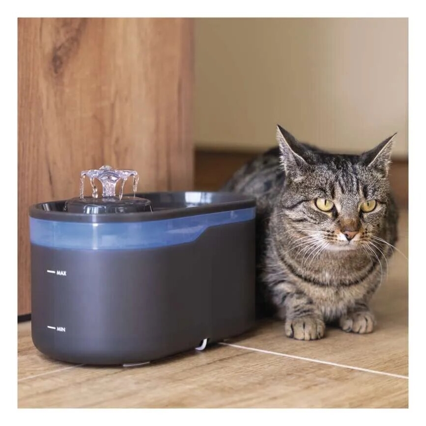 Vodní fontána pro domácí mazlíčky 2,6 l/5V šedá