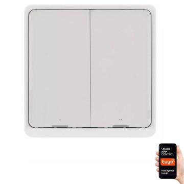 Vypínač 2-tlačítkový GoSmart 1xCR2430 Tuya bílá