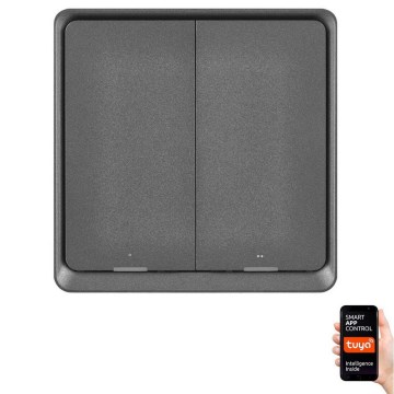Vypínač 2-tlačítkový GoSmart 1xCR2430 Tuya černá