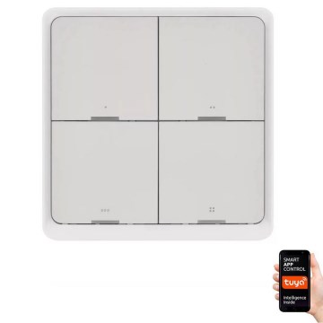 Vypínač 4-tlačítkový GoSmart 1xCR2430 Tuya bílá