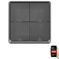 Vypínač 4-tlačítkový GoSmart 1xCR2430 Tuya černá
